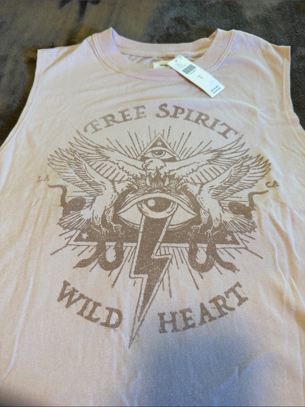 🆕 Spiritual Gangster Free Spirit Vibe Tank Petal Pink Size Small - Picture 4 of 4